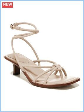 Strappy Heeled Sandals Faux Leather Kitten Heel Square Open Toe Ankle Strap